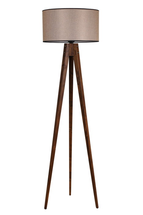Opviq Lámpara de Pie de Madera con Pantalla de Tela Cilíndrica Nogal Opviq Lámpara de Pie de Madera con Pantalla de Tela Cilíndrica Nogal